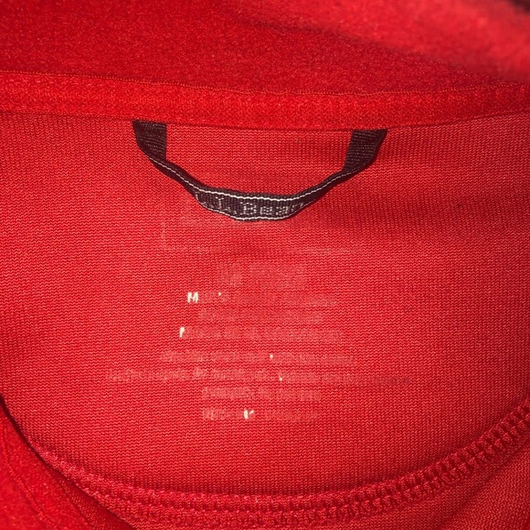 Ll bean red quarter zip pocket fleece sz medium - Picture 4 of 4